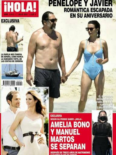 Penélope Cruz y Javier Bardem en la portada de ¡HOLA! disfrutando de sus vacaciones