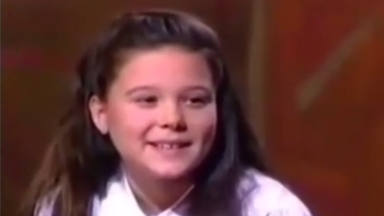 Lorena Gómez en una imagen de la primera entrevista que concedió en televisión en su vida