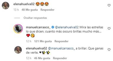 El intercambio de mensajes de Manuel Carrasco y Elena Huelva que se ha hecho viral