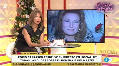 María Patiño habla por teléfono en Socialité con Rocío Carrasco sobre el homenaje a su madre