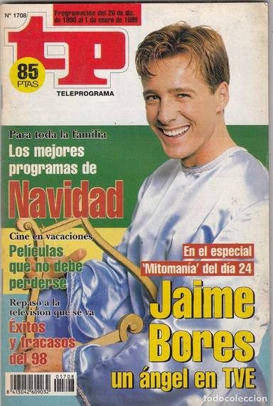 Jaime Bores, portada de revista en la Navidad de 1998-1999, cuando era estrella de la tele