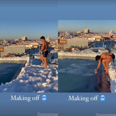 Making off del vídeo de Álex González en una piscina congelada