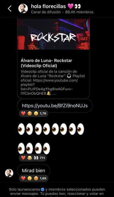 Laura Escanes y la advertencia para que estuviésemos atentos en el videoclip Rockstar de Álvaro de Luna