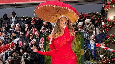 Mariah Carey durante el desfile de Thanksgiving
