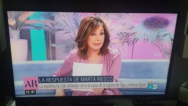 Ana Rosa Quintana lee la carta que le ha hecho llegar Marta Riesco poniendo en valor su profesionalidad