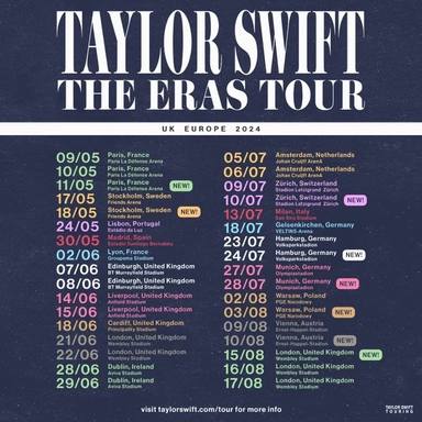 Taylor Swift suma ocho nuevas fechas para su gira The Eras Tour a su paso por Europa Música