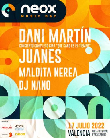 Dani Martín, Juanes y Maldita Nerea coincidirán en Valencia Ciutat Festival