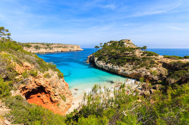Beautiful,Beach,Bay,Turquoise,Sea,Water,,Cala,Des,Moro,,Majorca