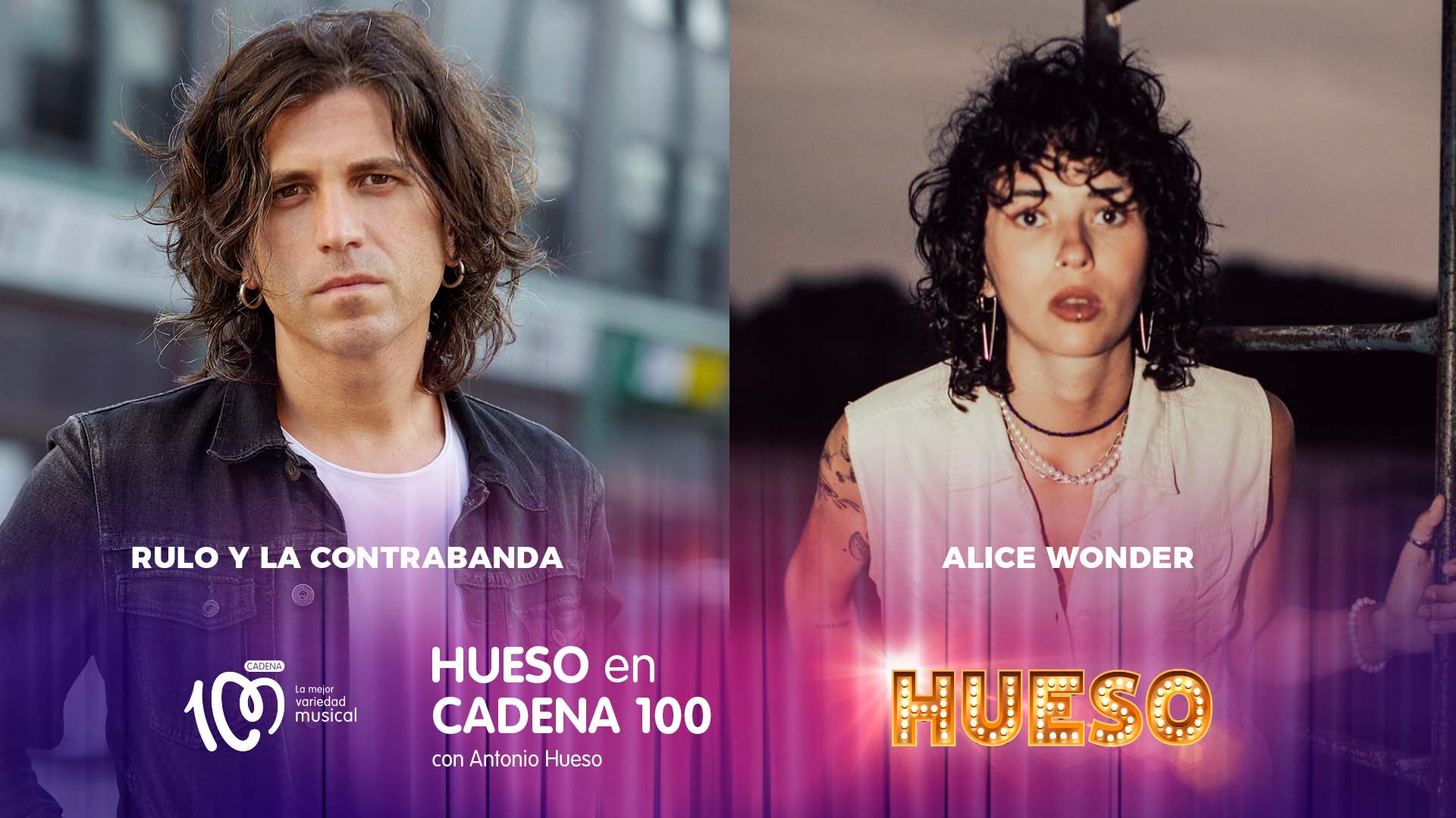 Rulo y la Contrabanda y Alice Wonder en 'Hueso en CADENA 100' del 17 de julio